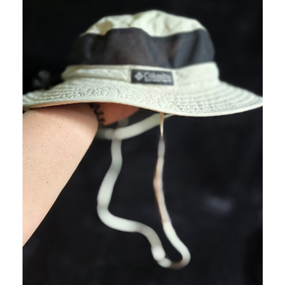 Columbia Fishing Outdoor Bucket Hat Youth Canvas Mesh Beige Khaki Black